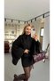 Zippered Black Cape Trench