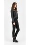 Black women's genuine leather heeled boots 617.5804 - 5