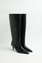 Boots 2312 - Black Women's Boots with Pointed Toe and Front Seam Detail - 2