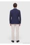 Navy Blue Shirt Shoulder Slim Fit %100 Wool Jacket - 6