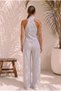 Women's Striped Halter Neck Pants Set – Stylish Two-Piece Set with Tie Detail - 5