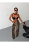 Leopard Patterned High Waist Palazzo Pants - 5
