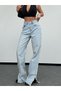 Wide-Leg Cotton Denim Trousers with Side Stripes and Tassels and Slits at the Hem - 2