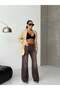 Women's High Waist Wide Leg Jean Trousers 100% Cotton - 4