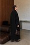 Women's Off-Shoulder Balloon Sleeve Loose Maxi Hijab Knitwear Cardigan - 3