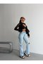Women's Ripped Detailed High Waist Denim Jean Trousers - 4