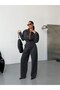 Women's Button Front Wide Leg Loose-Fit Denim Jumpsuit with Patch Pockets - 4
