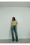 High Waist Classic Blue Straight Leg Denim Pants - 3