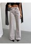 High Waist Knee Ripped Detailed Wide Leg Jeans