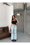 Women's Mid-Waist Ripped Wide Leg Jeans – Vintage Loose-Fit Denim Pants - 2