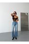 Women's High Waist Tasseled Wide Leg Jean Pants Loose Leg Jeans - 6