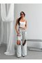 Women's High Waist Ripped Detailed Wide Leg Jeans with Fringes Wide Leg Denim - 6