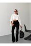 Women's High Waist Spanish Flare Jeans with Stitching Detail - 7
