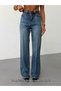 Women's High Waist Ironed Striped Straight Wide Leg Jean Pants