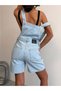 Women's High Waist Shorts Denim Salopet Comfortable Fit Gardener Shorts - 2