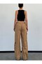 Women's Cargo Pocket Elastic Waist Oversize Parachute Pants - 3