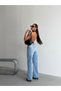 Women's Retro Style Double Pocket Button Detailed Wide Leg Jeans - 5