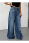 Women's High Waist Wide Leg Jean Pants with Nail Detail - 3