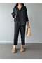 Oversize Off-Shoulder Shirt and Carrot Leg Pants Set - 2