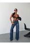 Women's High Waist Wide Leg Jean Pants Loose Fit Straight Cut Denim - 3