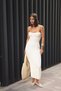 Women's Knitted Knitwear Maxi Slit Dress, Long Summer Dress with Straps and Laces - 5