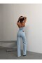 Women's Halter Neck Corset Detailed Spanish Flare Leg Jeans Jumpsuit - 2