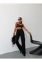 Women's High Waist Straight Fit Straight Cut Denim Trousers - 5