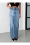 Langer Jeansrock mit Schlitz