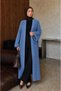 Women's Off-Shoulder Balloon Sleeve Loose Maxi Hijab Knitwear Cardigan - 4