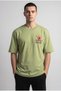 Men's Khaki Boxing Themed Graphic Printed Casual T-Shirt - 3