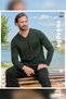 Men's Tuna 3464 V-Neck Single Jersey Green Pajama Set - 4