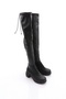 Stretch Knee High Platform Heeled Boots - 4