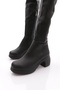 Stretch Knee High Platform Heeled Boots - 2