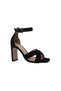 26310S Genuine Suede Leather Heeled Women's Shoes Black Ankle Strap - 2