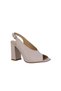 26306D Genuine Leather Heeled Women's Shoes Powder - 2