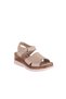 Women's Heeled Wedge Sandals Beige Velcro Genuine Leather - 2