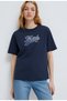 M1613565 Logo Embroidered T-Shirt Women's T-Shirt Dark Blue - 2