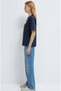 M1613565 Logo Embroidered T-Shirt Women's T-Shirt Dark Blue - 5