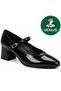 Albasa Genuine Leather Comfort Orthopedic Women's Classic Heeled Shoes Black