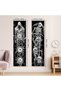 2pcs150cmX40cm black 2pcs/set Skeleton Tapestry, Polyester Tapestry, Wall Hanging for Living Room Be - 2
