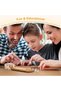 Mini Wooden Bowling Game Set,Desktop Stress Relief Toy for Kids and Grown-up,Educational Early Development Bowling Kit - 4