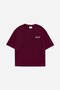 Burgundy Crupt Trace Boxy Crop Men's T-Shirt - 4