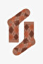 3 Pairs of Seamless Cotton Diamond Patterned Socks - 4