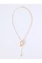 Gold Color Geometric Ring-Tipped Modern Necklace