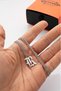 316L Steel Gothic Letter R Necklace Ka1113Gm - 5