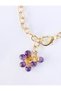 Purple Top Figured Chain Bracelet - 2