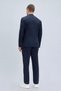 Navy Blue Slim Fit Mono Collar Casual Suit - 5