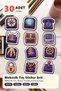 Mechanical Keyboard Keycap Themed Sticker Set 30 Pieces - Retro Gamer Laptop Phone Notebook