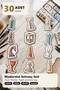 30-Piece Modernist Chess Figures Sticker Set - for Laptop and Notebook