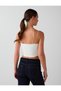 White Flat Collar Thin Strap Knitted Bralet - 5